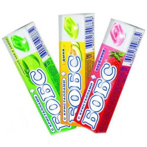 Леденцы БОБС с кристаллами дыня клубника чай 35гр