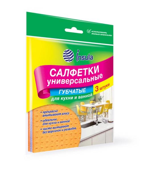 Салфетки губчатые , ИНСУЛА , 3 штуки , арт. 990242 , Валес