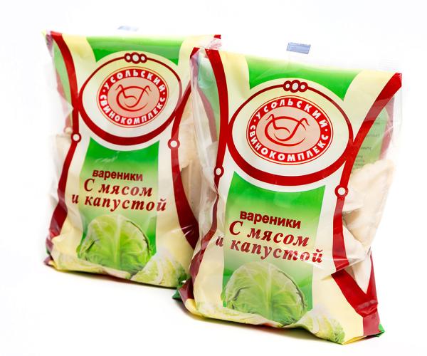 Вареники ельмени СХПК (Усольский) с мясом и капустой 900гр