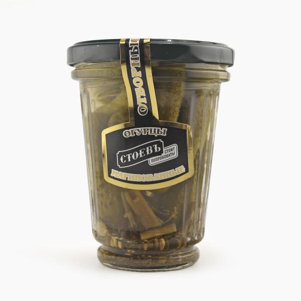 Огурцы СТОЕВЪ маринованные 250 гр стакан