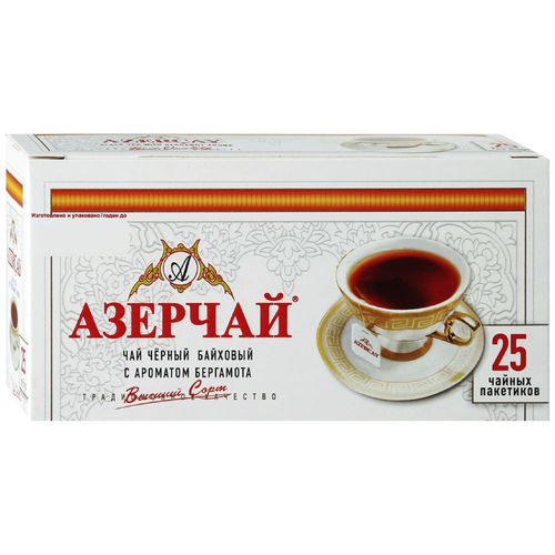 Чай АЗЕРЧАЙ черный байховый букет с бергамотом без конв 25 пак*2 гр
