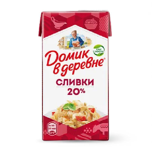 Сливки ДОМИК В ДЕРЕВНЕ 20% без змж 470мл