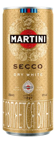 Напиток виноградосодержащий Martini Secco белый полусухой 0,25 л. 10%