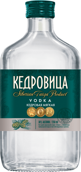 Водка КЕДРОВИЦА Кедровая мягкая 0,25л 38%