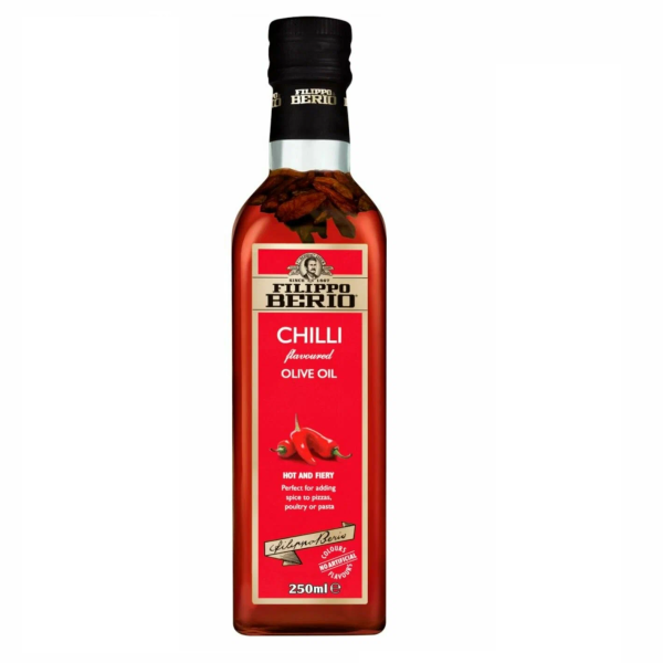 Масло ФИЛИППО БЕРИО оливковое нерафинированное с чили 250 гр ст/б