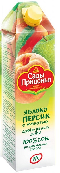 Сок САДЫ ПРИДОНЬЯ Яблоко Персик с мякотью 1л