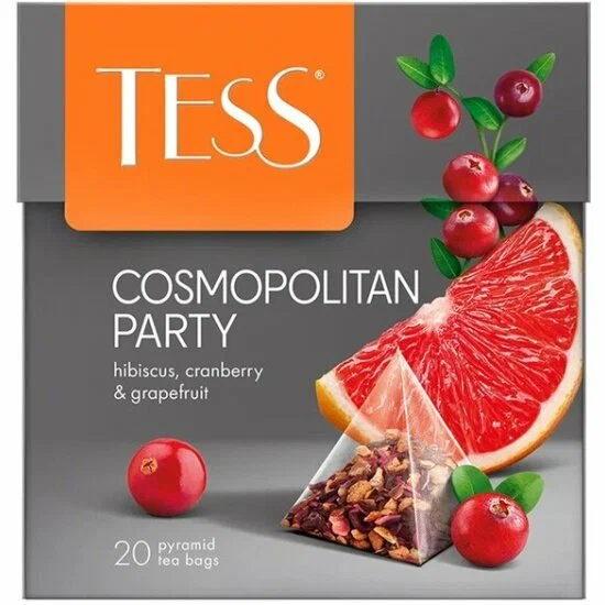 Чай травяной ТЕСС Космополитан Пати с добавл гибискуса, клюквы и грейпфрута 2 грx20 пир