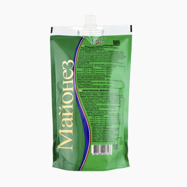Майонез ЯНТА Классический 400гр дой-пак