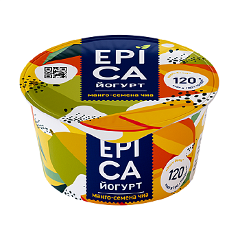Йогурт ЭПИКА с манго и семенами чиа 5% без змж 130гр
