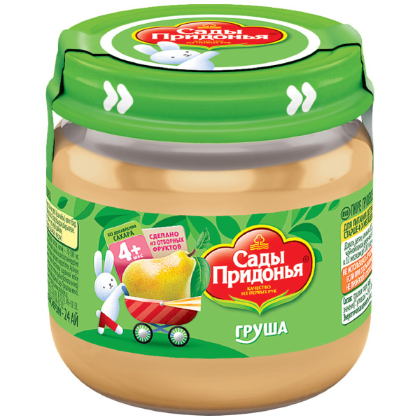 Пюре САДЫ ПРИДОНЬЯ грушевое 80гр банка