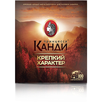 Чай черный ПРИНЦЕССА КАНДИ Крепкий характер 100 пак х 2 гр