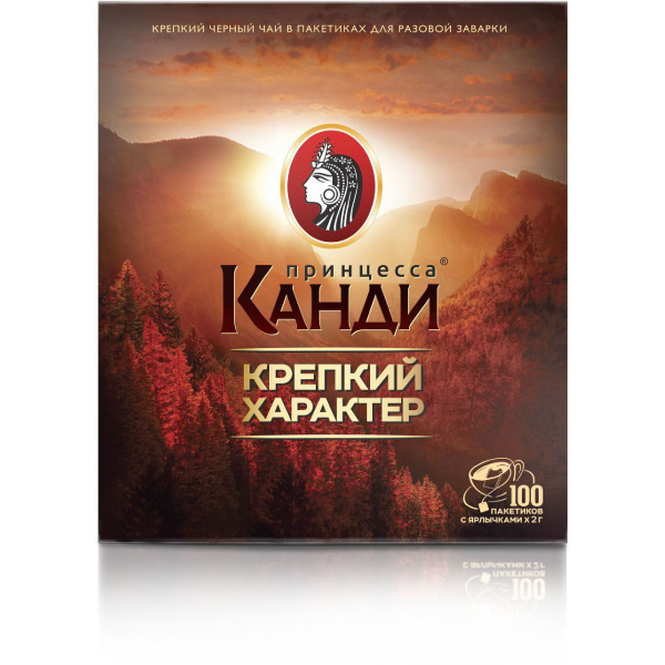 Чай черный ПРИНЦЕССА КАНДИ Крепкий характер 100 пак х 2 гр