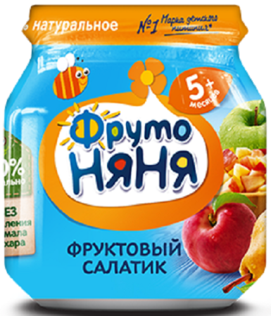 Пюре ФРУТОНЯНЯ ябл-груш-пер Фруктовый салатик 100гр