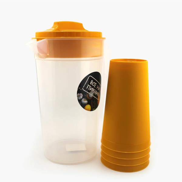 Набор ВСЕ НА ПИКНИК кувшин 1,2 л, 4 стакана 0,4 л, арт. 431481100, ПолимерБыт