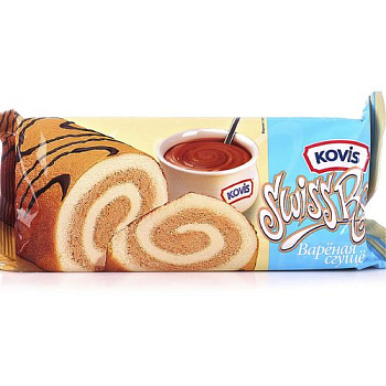 Рулеты бисквитные КОВИС с кремом вареная сгущенка 175гр