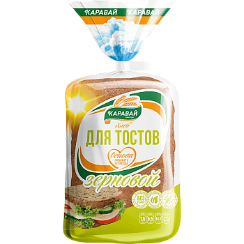 Хлеб КАРАВАЙ Тост зерновой 350гр