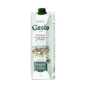 Вино ГУСТО белое п/сл. т/пак 1л 10-12%