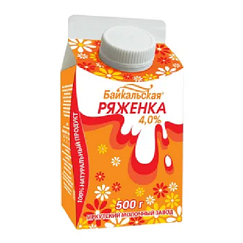 Ряженка ЯНТА 4% без змж 500мл т/п