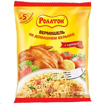 Вермишель РОЛЛТОН Курица бп 60гр пакет
