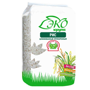 Крупа ЭКО Рис пропаренный 800гр. м/уп
