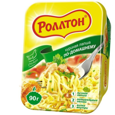 Лапша РОЛЛТОН Курица по-домашнему бп 90гр лоток