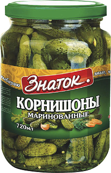 Корнишоны ЗНАТОК маринованные 680 гр ст/б