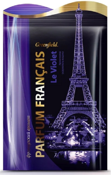 Освежитель воздуха ГРИНФИЛД ароматизатор Парфюм Франс фиолетовый 15гр