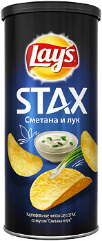Чипсы ЛЕЙЗ Стакс Сметана и Лук 140гр
