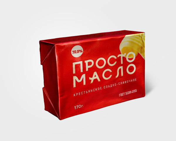 Масло ПРОСТО Крестьянское 72,5% без змж 170гр