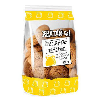Печенье Овсяное Хватай-Ка со вкусом топлёного молока 400гр