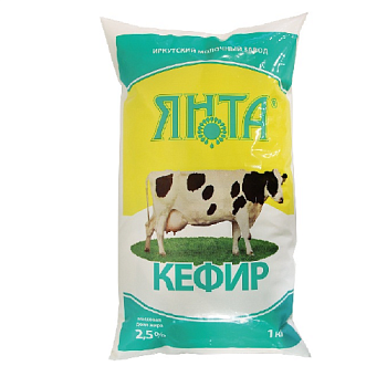 Кефир ЯНТА 2,5% без змж 1л п/п