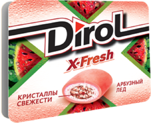 Жевательная резинка ДИРОЛ Икс-Фреш арбузный лед 16гр