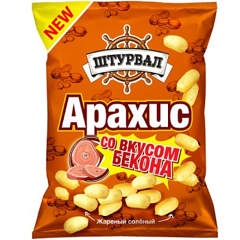 Арахис ШТУРВАЛ жареный со вкусом Бекона 50гр