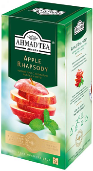 Чай черный АХМАД Ти Эппл Рапсоди со вкусом яблока и мяты 25 пак*1,5 гр