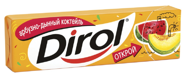 Жевательная резинка ДИРОЛ Подушечки арбуз. дын. кокт. 13,6гр