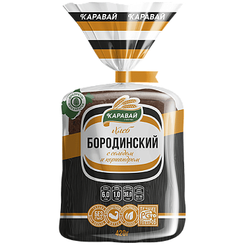 Хлеб КАРАВАЙ Бородинский 420гр
