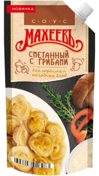 Соус майонезный МАХЕЕВЪ сметанный с грибами 200 гр ДОЙ-ПАК