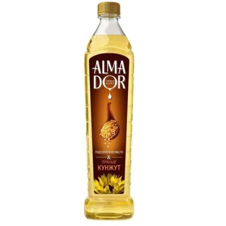 Масло АЛМАДОР подсолнечное со вкусом кунжута 0,75 л пл/б