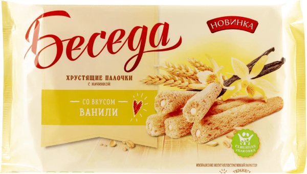 Палочки хрустящие ЭССЕН Беседа со вкусом ванили 180 гр