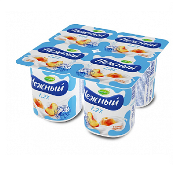 Йогурт КАМПИНА Нежный персик 1,2% без змж 100гр