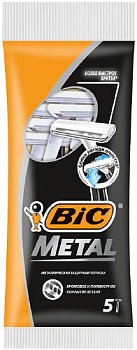 Станок для бритья БИК одноразовый с защитным металическим покрытием уп. 5шт.