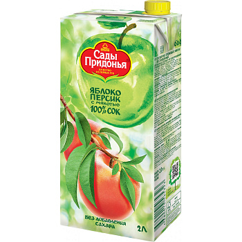 Сок САДЫ ПРИДОНЬЯ яблоко-персик 2 л