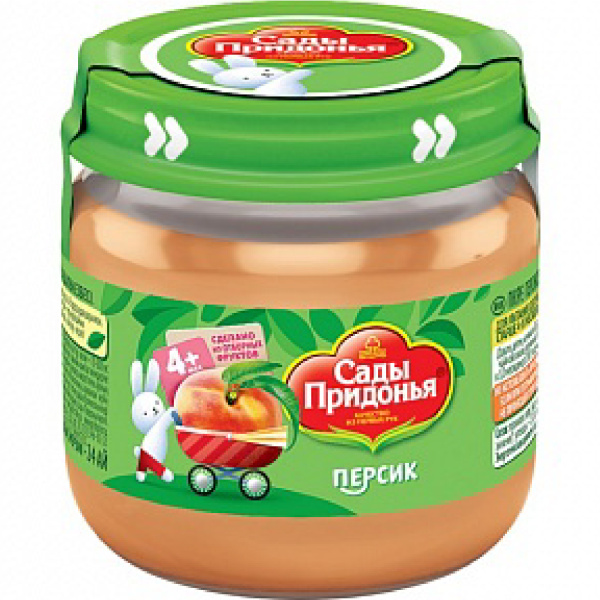 Пюре САДЫ ПРИДОНЬЯ персиковое 80гр банка