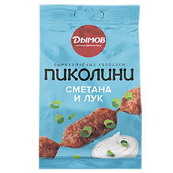 Колбаски ДЫМОВ Пиколини с/к со вкусом сметаны и лука 50гр.