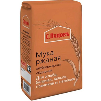 Мука С.ПУДОВЪ ржаная обдирная 1 кг б/п