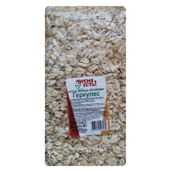 Хлопья ВРЕМЯ ЕСТЬ овсяные геркулес 400гр.