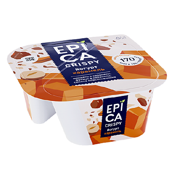 Йогурт ЭПИКА криспи с карамелью 10,2% без змж 140гр