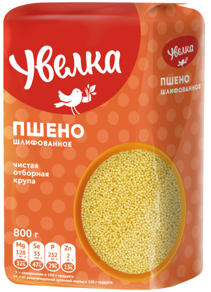 Крупа УВЕЛКА пшено 800гр м/уп