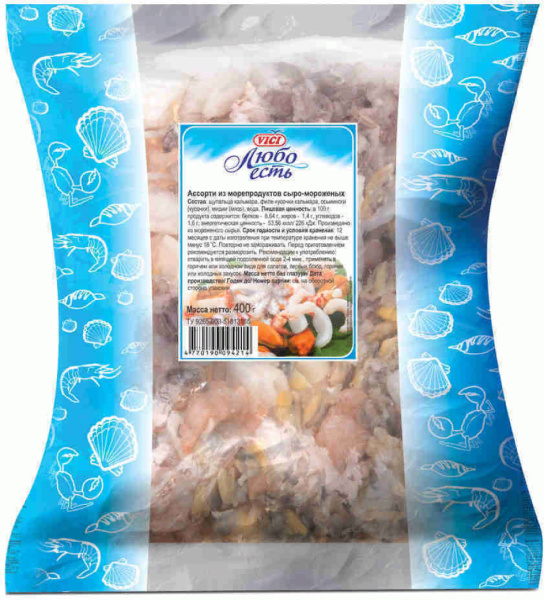 Ассорти из морепродуктов Vici (ВИЧИ) свежемороженое 400гр