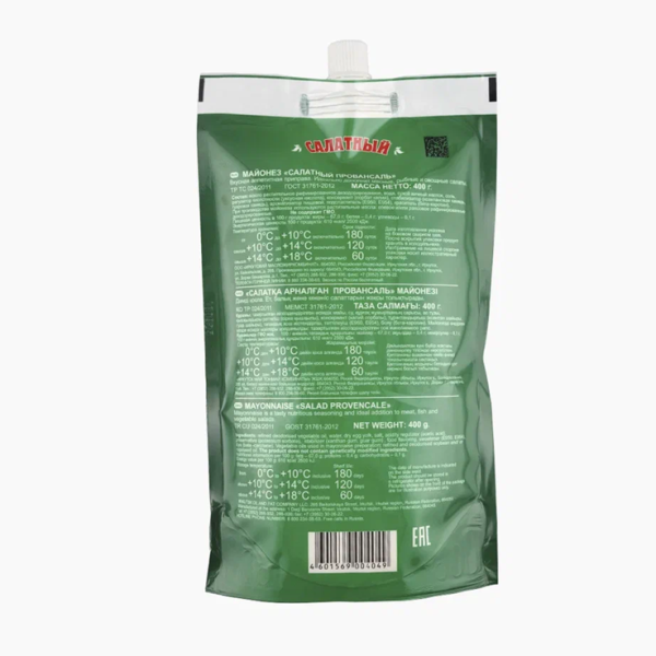 Майонез ЯНТА Салатный Провансаль 400гр дой-пак